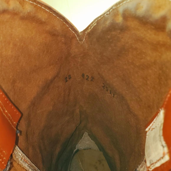 Big Bull Western Cowboy Boots Men's Reddish Brown and Tan Size 9 D Vintage - Picture 8 of 16